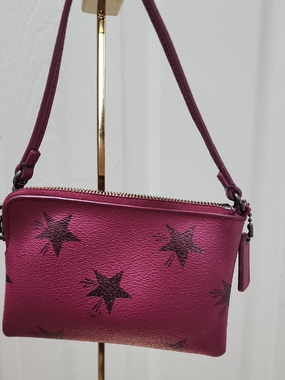 Coach Magenta Star Leather Wristlet - Picture 3 of 8